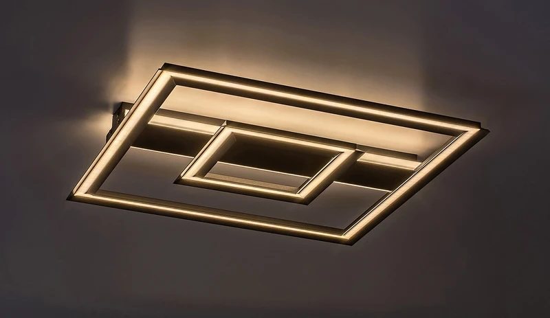 Sidona – LED плафон в черно с бял абажур, 485×485мм, 48W, 3000K
