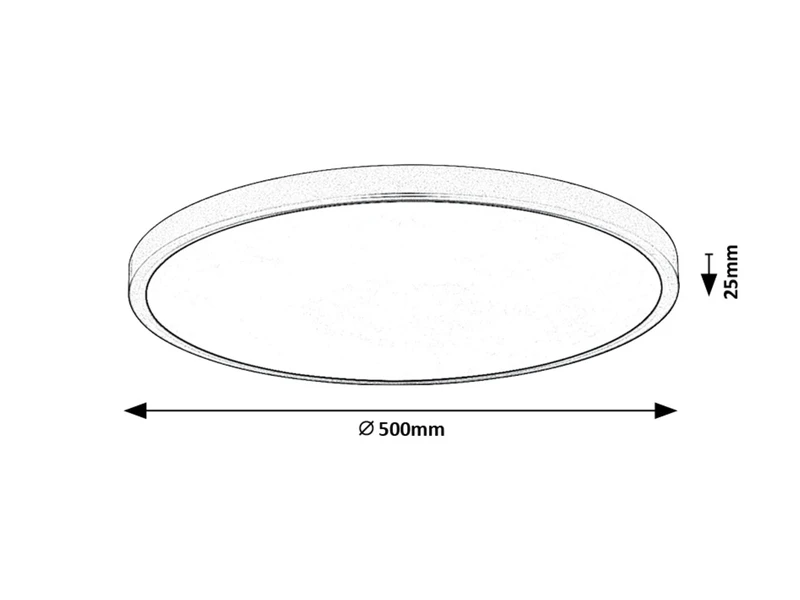 Paulos – LED плафон в черно с бял абажур, Ø500мм, 48W, 4000K