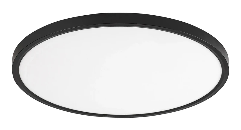 Paulos – LED плафон в черно с бял абажур, Ø500мм, 48W, 4000K