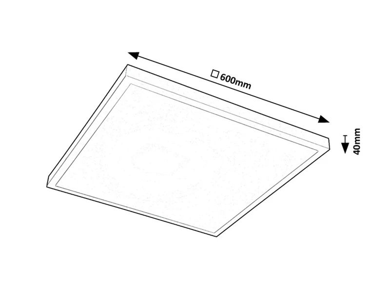 Damek2 – LED плафон в бяло, 600×600мм, 40W, 4000K, 2900lm