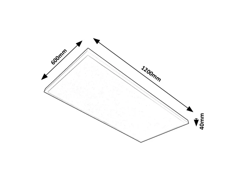 Damek2 – LED плафон в бяло, 1200×600мм, 80W, 4000K, 6150lm
