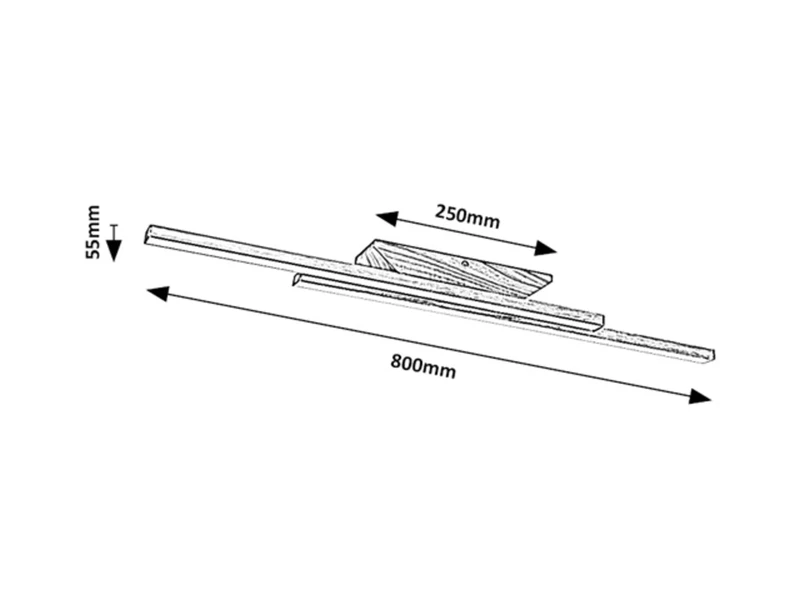 Tamur – LED плафон в бук/бяло, 800мм, 21W, 4000K