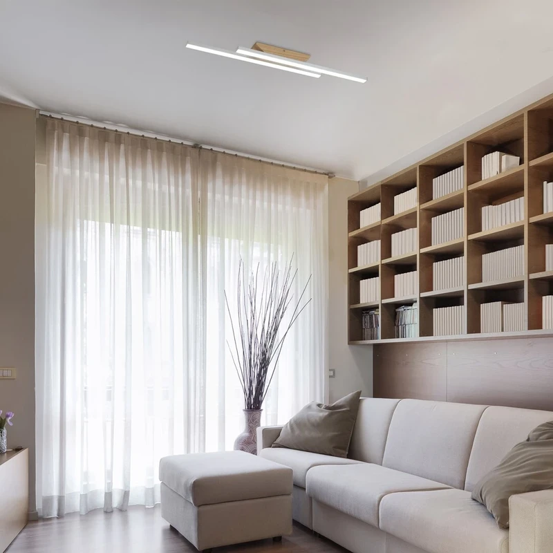 Tamur – LED плафон в бук/бяло, 800мм, 21W, 4000K