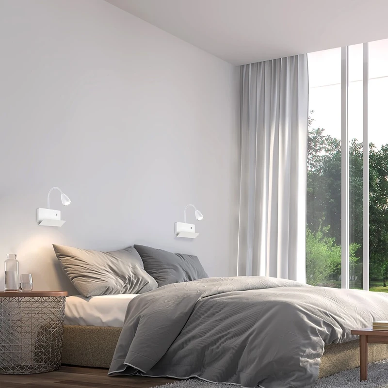 Tacito – LED аплик за стена в бяло, GU10, 290×230мм, IP20
