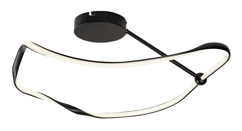 LED плафони Mirossi – LED плафон в черно със силиконов абажур, 630×550мм, 38W, 4000K