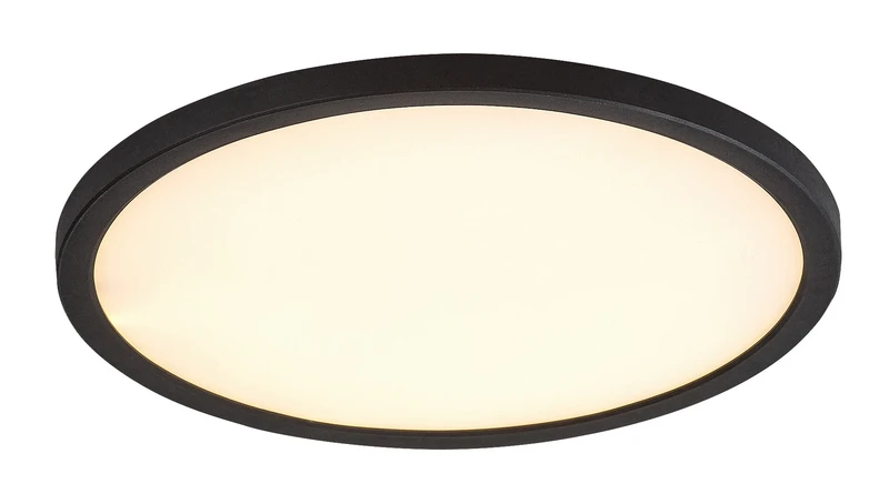 Gonzalo – LED плафон в черно с бял абажур, Ø290мм, 24W, 3000-6000K