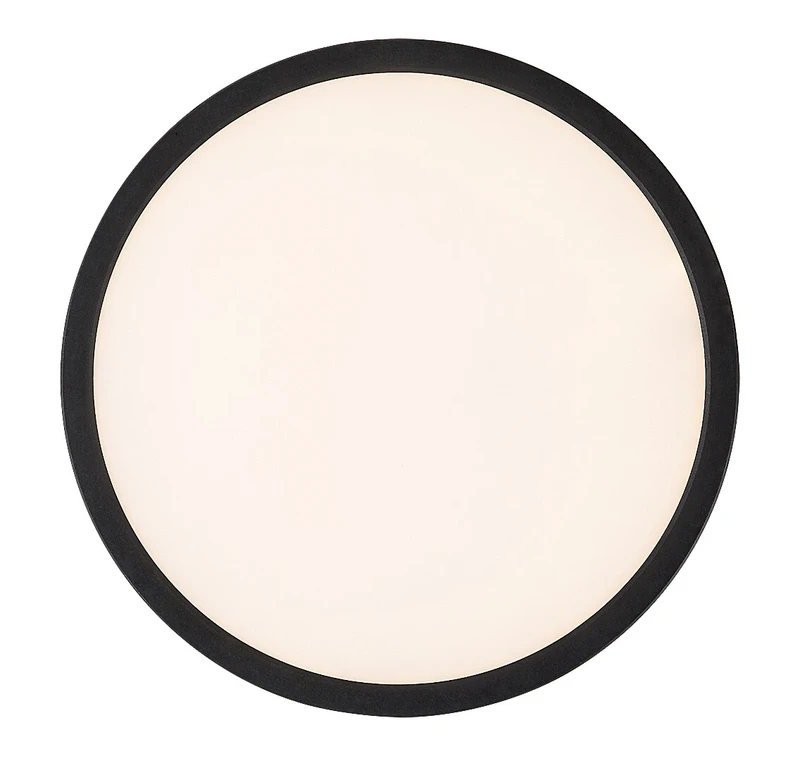 Gonzalo – LED плафон в черно с бял абажур, Ø290мм, 24W, 3000-6000K