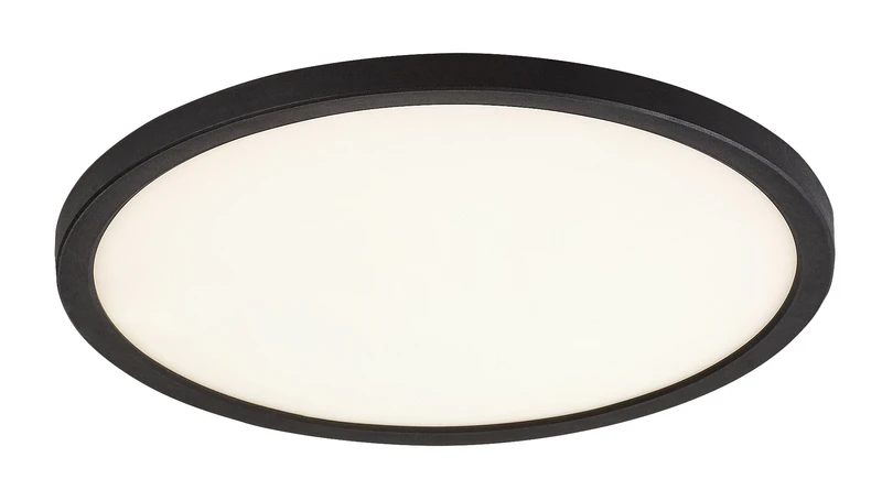 Gonzalo – LED плафон в черно с бял абажур, Ø400мм, 36W, 3000-6000K