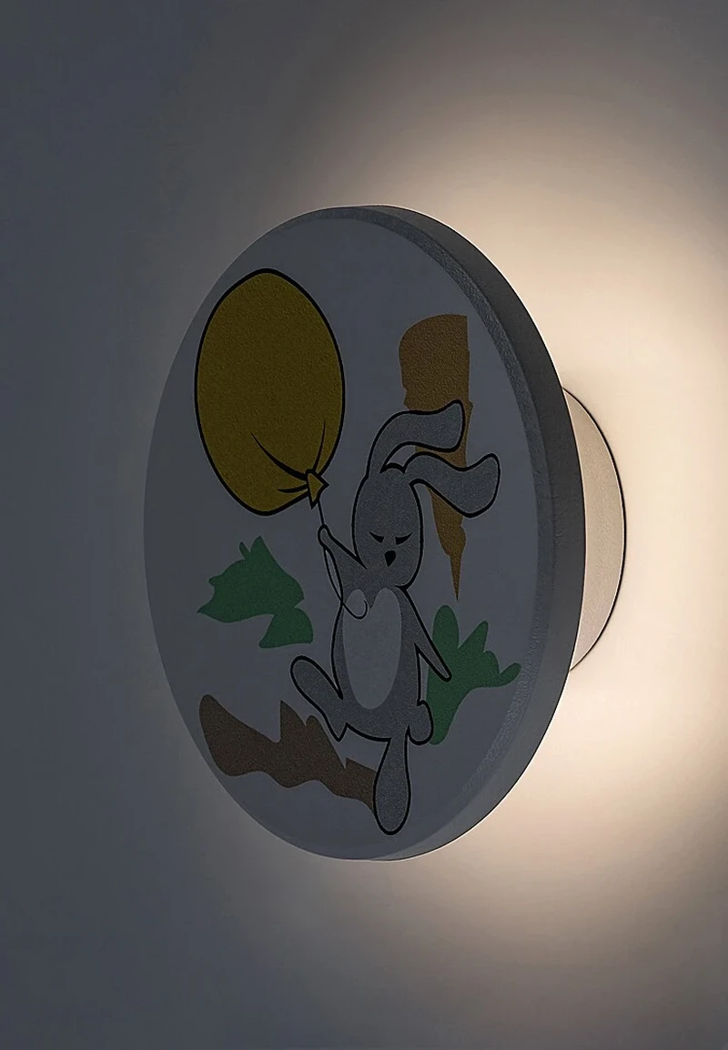 Hopply – LED детска стенна лампа в бяло с многоцветен абажур, Ø120мм, 9W, 3000-6500K
