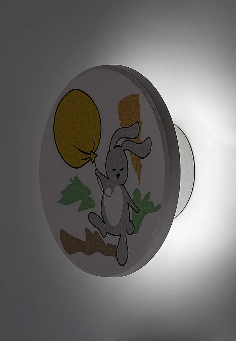 Hopply – LED детска стенна лампа в бяло с многоцветен абажур, Ø120мм, 9W, 3000-6500K
