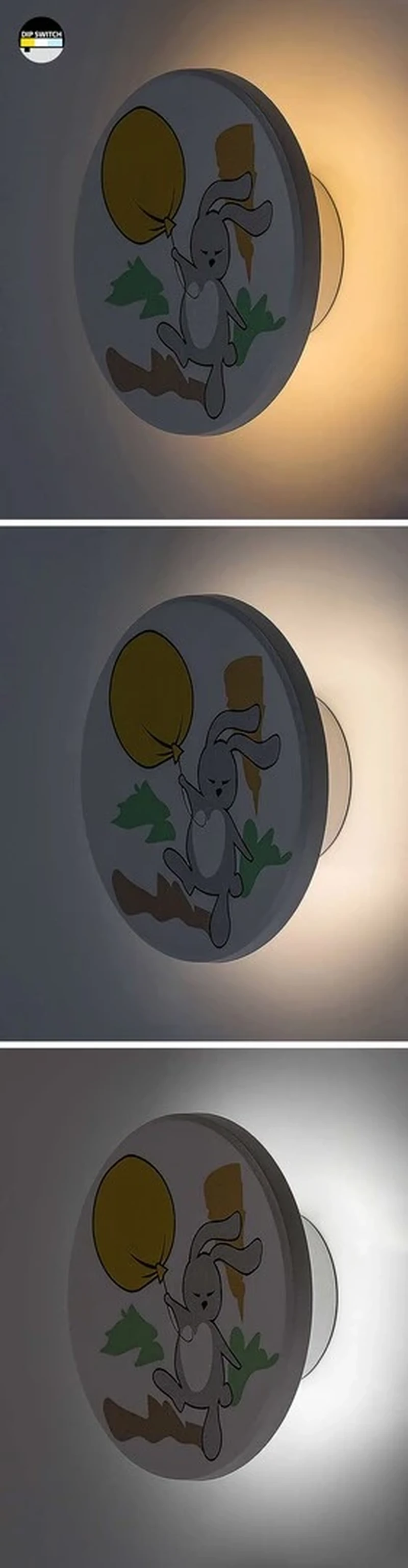 Hopply – LED детска стенна лампа в бяло с многоцветен абажур, Ø120мм, 9W, 3000-6500K