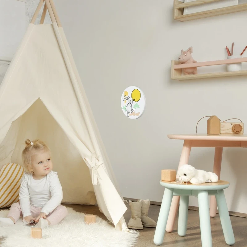 Hopply – LED детска стенна лампа в бяло с многоцветен абажур, Ø120мм, 9W, 3000-6500K