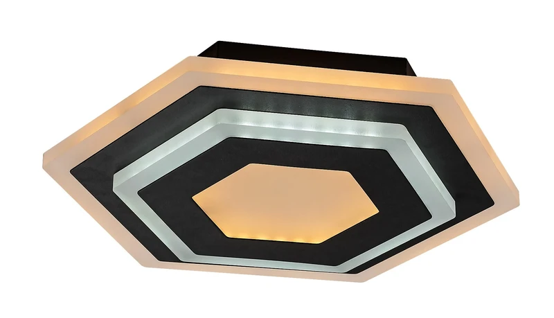 Стенно осветление (аплици) Bitsi – LED аплик в черно с бял абажур, 270×235мм, 23W, 3000K+6000K