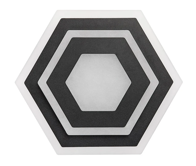 Bitsi – LED аплик в черно с бял абажур, 270×235мм, 23W, 3000K+6000K