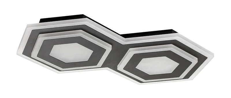 Bitsi – LED плафон в черно с бял абажур, 430×270мм, 44W, 3000+6000K