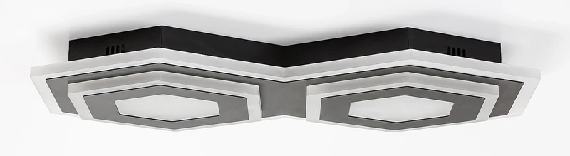 Bitsi – LED плафон в черно с бял абажур, 430×270мм, 44W, 3000+6000K