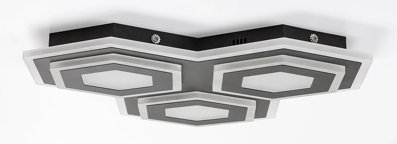 Bitsi – LED плафон в черно с бял абажур, 430×420мм, 72W, 3000-6000K