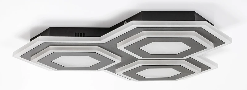 Bitsi – LED плафон в черно с бял абажур, 430×420мм, 72W, 3000-6000K