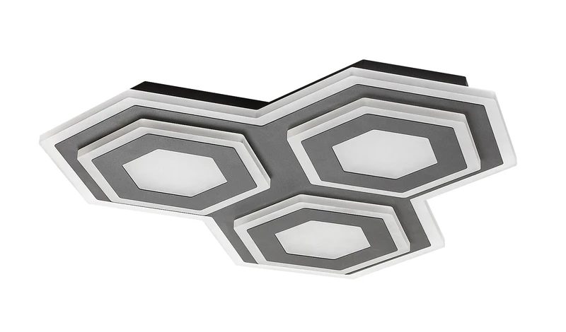 Bitsi – LED плафон в черно с бял абажур, 430×420мм, 72W, 3000-6000K