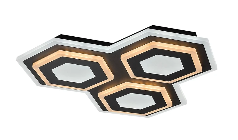 Bitsi – LED плафон в черно с бял абажур, 430×420мм, 72W, 3000-6000K