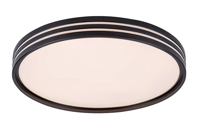 LED плафони Epora – LED плафон в черен мат с бял абажур, Ø390мм, 25W, 3000K
