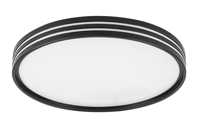 Epora – LED плафон в черен мат с бял абажур, Ø390мм, 25W, 3000K