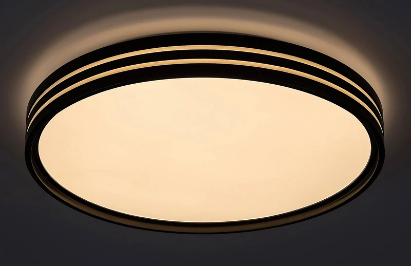 Epora – LED плафон в черен мат с бял абажур, Ø390мм, 25W, 3000K