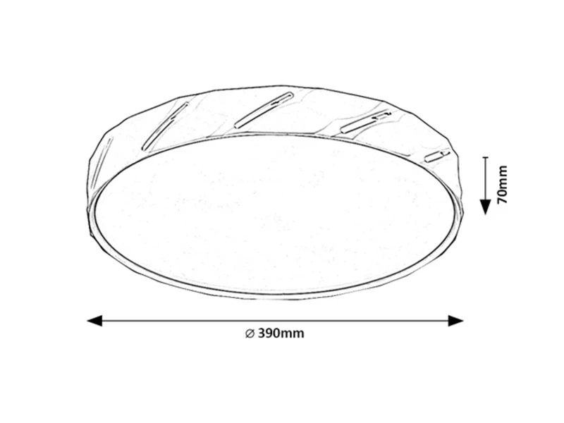 Nessira – LED плафон в черен мат с бял абажур, Ø390мм, 25W, 4000K