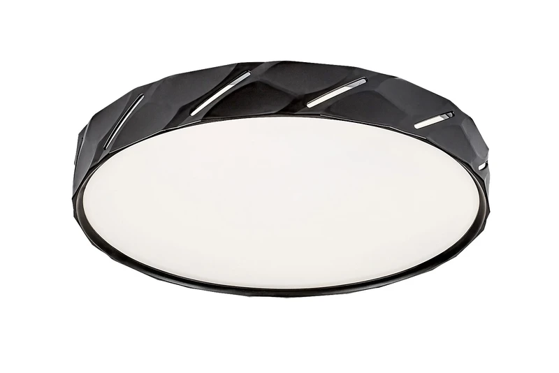 LED плафони Nessira – LED плафон в черен мат с бял абажур, Ø390мм, 25W, 4000K