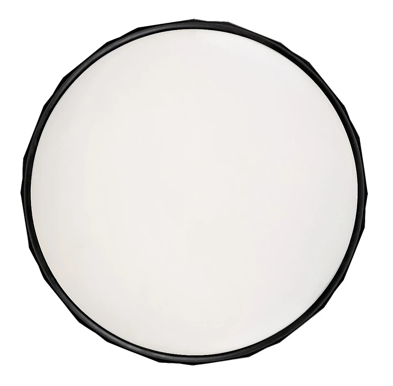 Nessira – LED плафон в черен мат с бял абажур, Ø390мм, 25W, 4000K