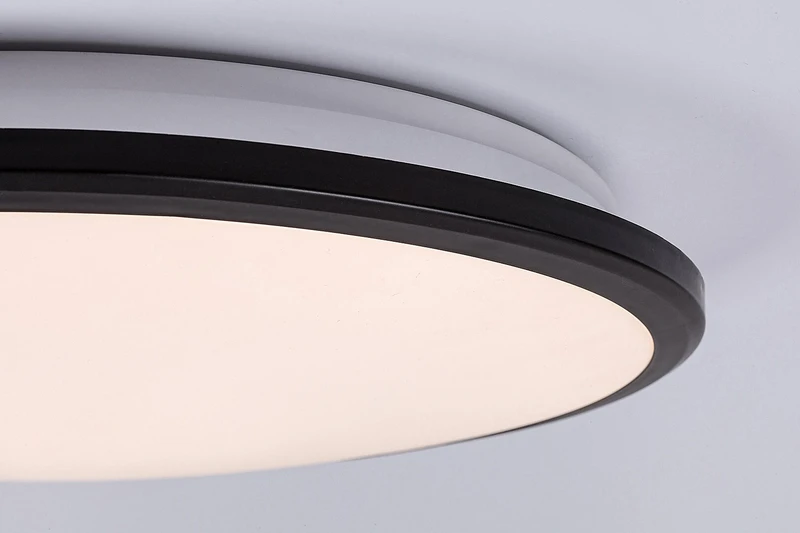 Engon – LED плафон в черно с бял абажур, Ø270мм, 18W, 3000K