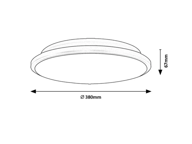 Engon – LED плафон в черно с бял абажур, Ø380мм, 24W, 3000K