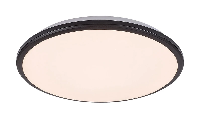 LED плафони Engon – LED плафон в черно с бял абажур, Ø380мм, 24W, 3000K