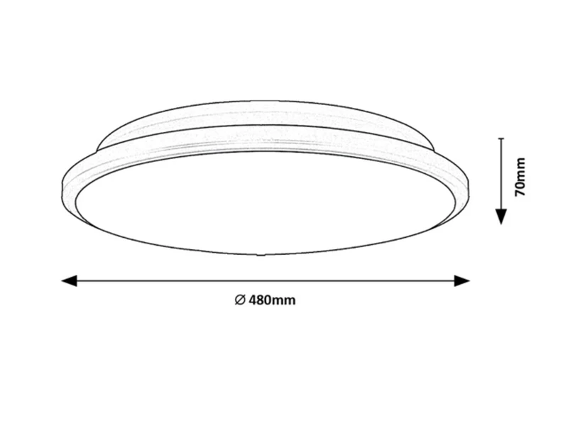 Engon – LED плафон в черно с бял абажур, Ø480мм, 45W, 3000K