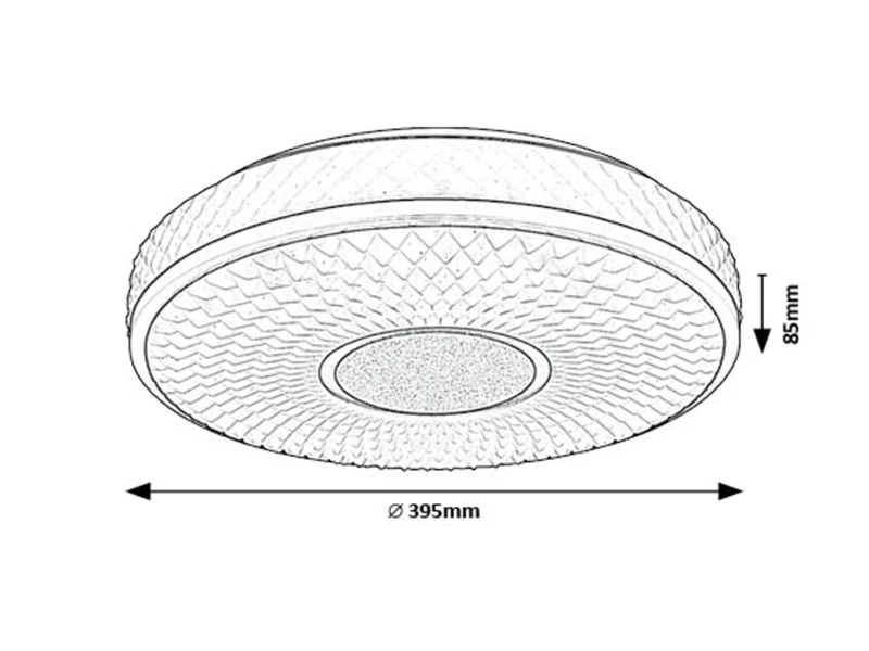 Sedona2 – LED плафон в черно с бял абажур, Ø395мм, 24W, 4000K