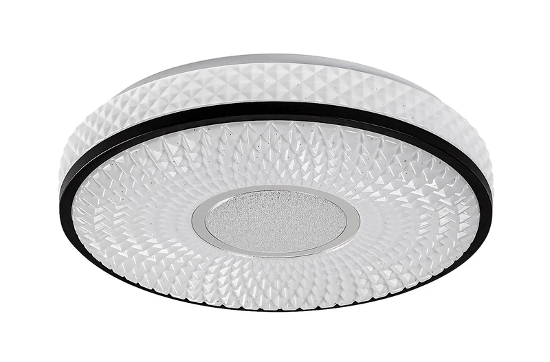 Sedona2 – LED плафон в черно с бял абажур, Ø395мм, 24W, 4000K