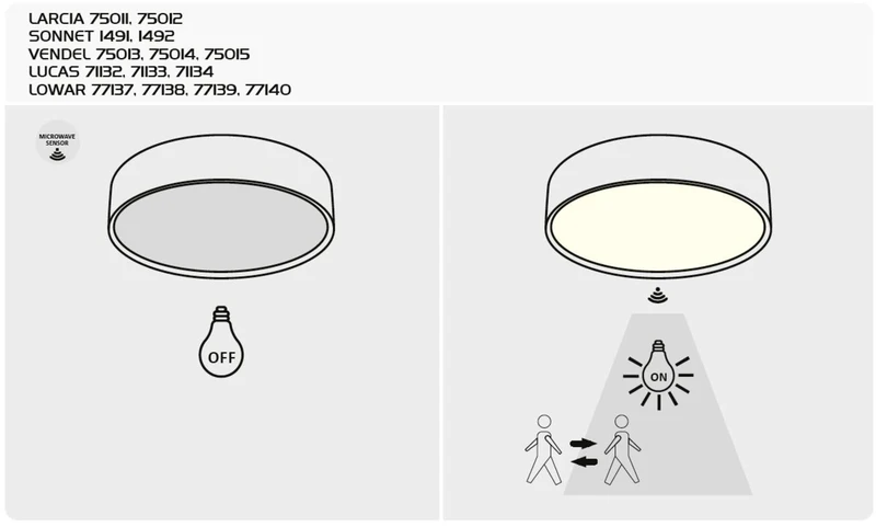 Sedona2 – LED плафон в черно с бял абажур, Ø395мм, 24W, 4000K