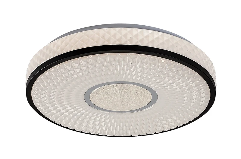 LED плафони Sedona2 – LED плафон в черно с бял абажур, Ø395мм, 24W, 4000K