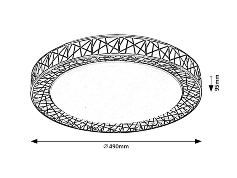 Nilin – LED плафон в черно/бяло с дистанционно, Ø490мм, 48W, 3000-6500K