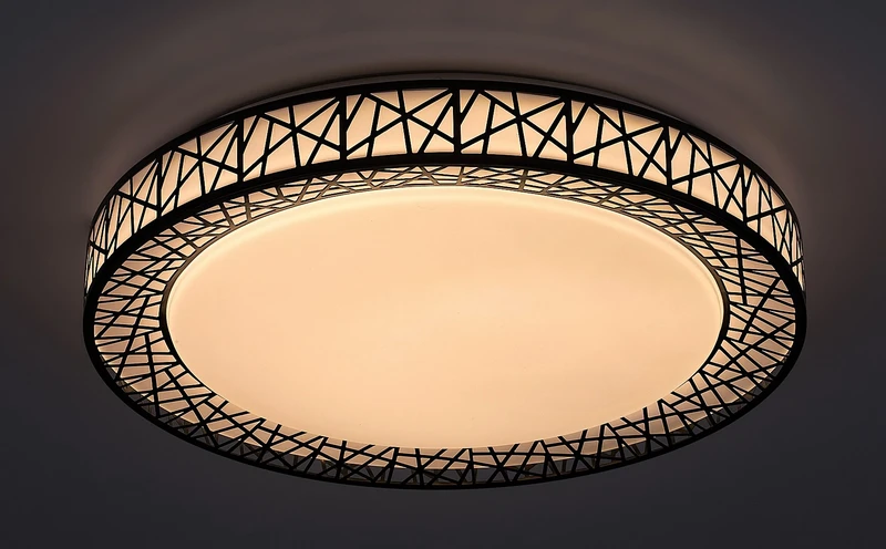 Nilin – LED плафон в черно/бяло с дистанционно, Ø490мм, 48W, 3000-6500K