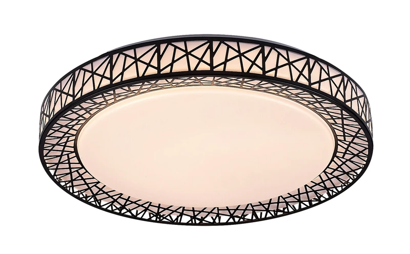 LED плафони Nilin – LED плафон в черно/бяло с дистанционно, Ø490мм, 48W, 3000-6500K