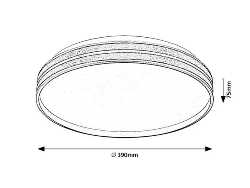 Gandor – LED плафон в черно/златно с бял абажур, Ø390мм, 24W, 3000-6500K