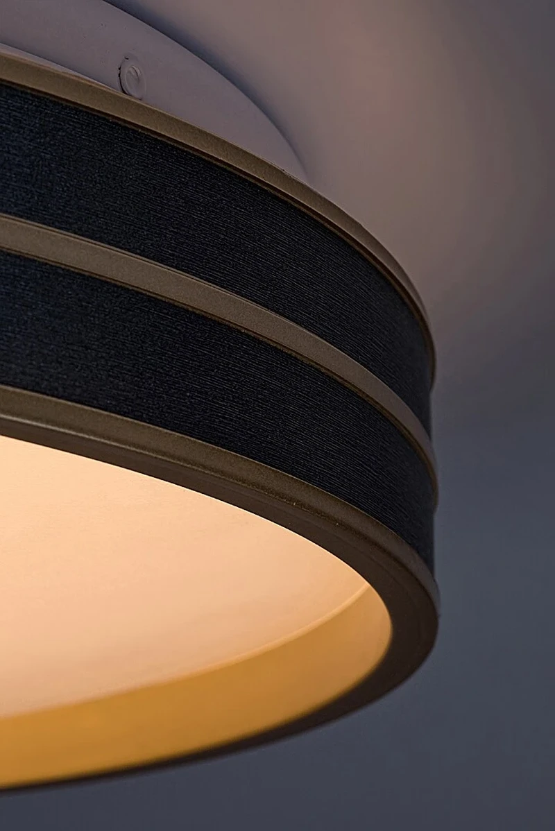 Gandor – LED плафон в черно/златно с бял абажур, Ø390мм, 24W, 3000-6500K