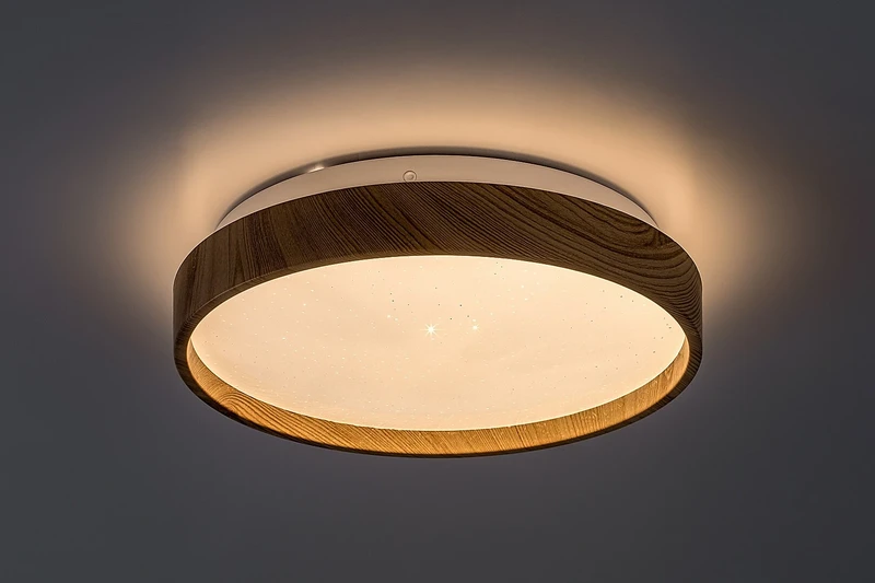 Leana2 – LED плафон в бук с бял абажур, Ø260мм, 12W, 3000K