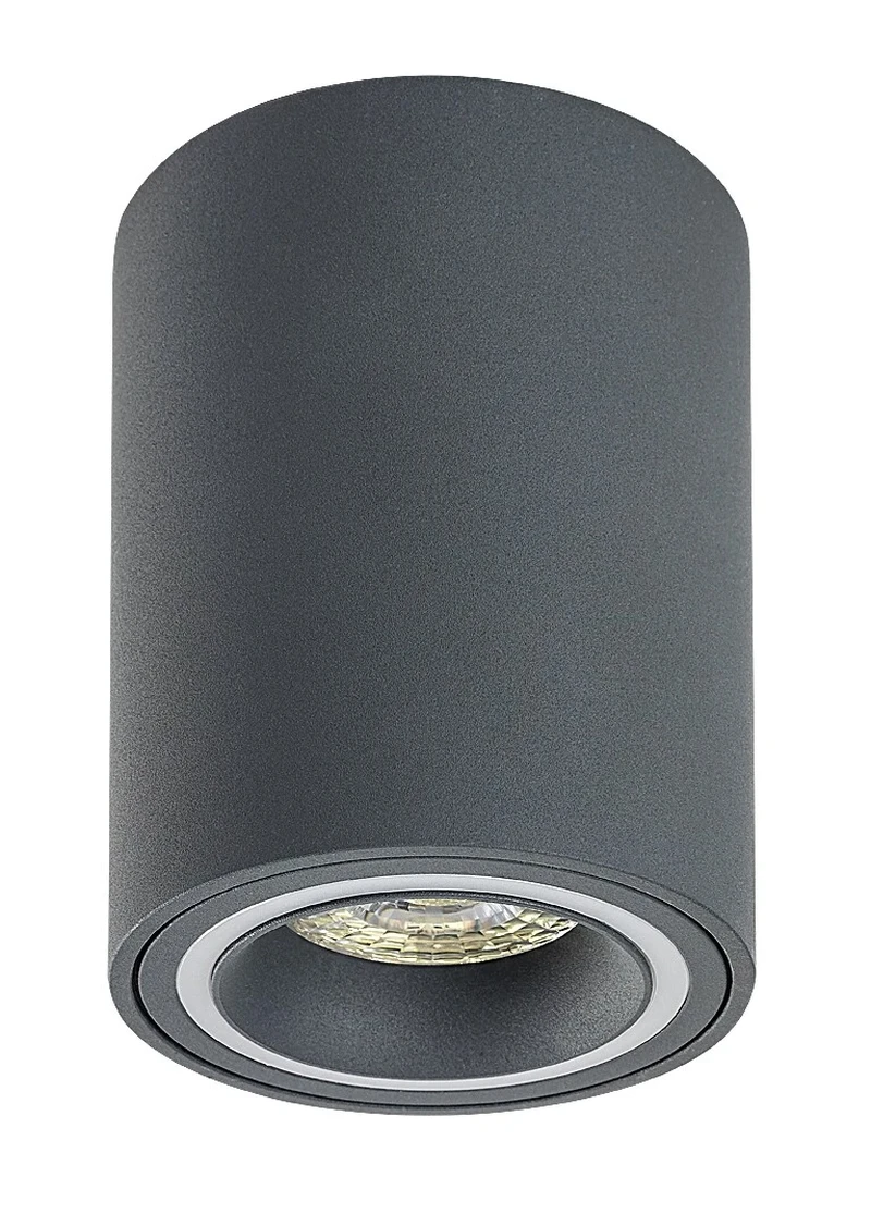 Kobald – LED плафон за вграждане в сиво/бяло, Ø80мм, 1×GU10, IP20