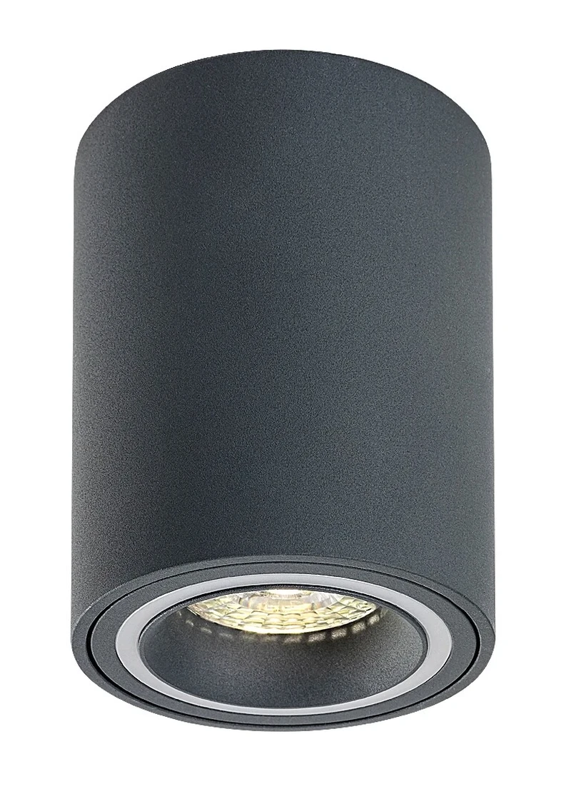 LED плафони Kobald – LED плафон за вграждане в сиво/бяло, Ø80мм, 1×GU10, IP20