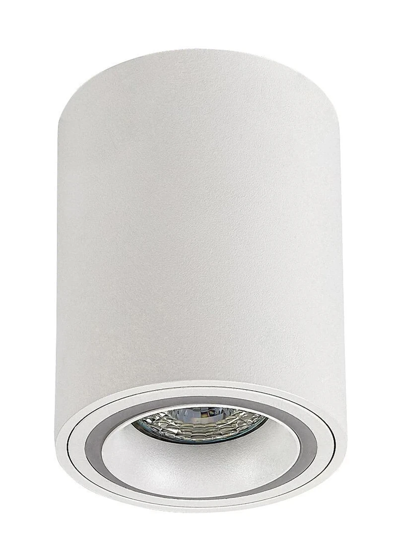 Kobald – LED плафон за вграждане в бяло, Ø80мм, 1×GU10, IP20