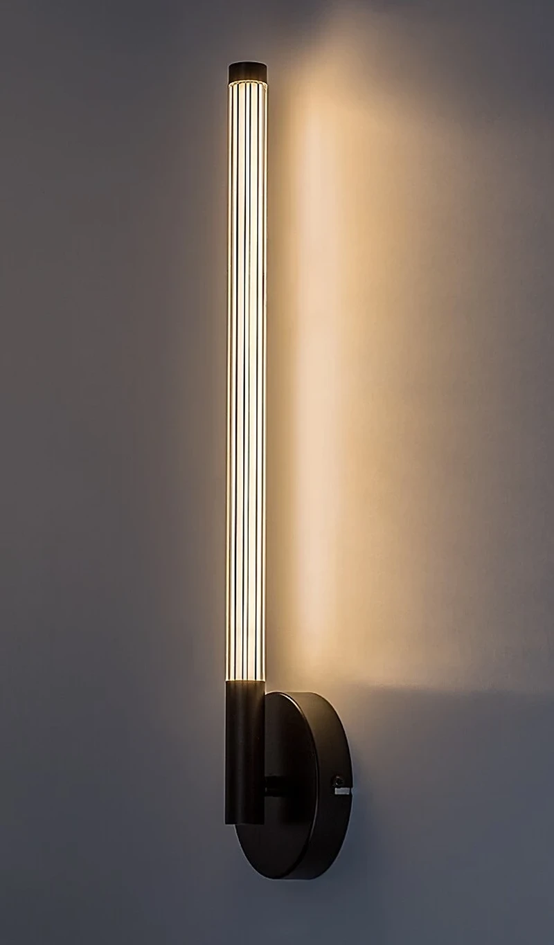 Nivaro – LED аплик в черно с бял акрилен абажур, 520мм, 6W, 3000K