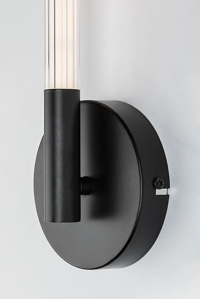Nivaro – LED аплик в черно с бял акрилен абажур, 520мм, 6W, 3000K