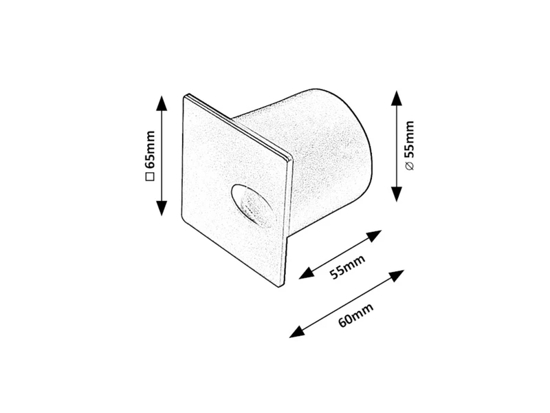Boven – LED стенна лампа за стълби в черно, 65×60мм, 3W, 3000K, IP54